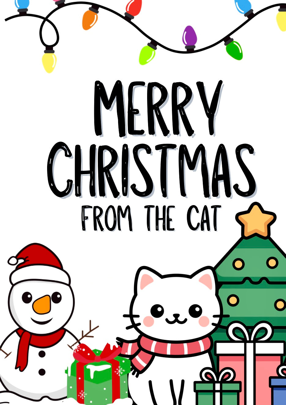 Christmas From The Cat -  Greeting Card