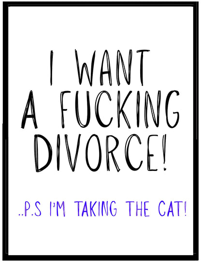 Taking The Cat -  Greeting Card