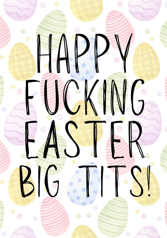 Happy Fucking Easter Big Tits - Greeting Card