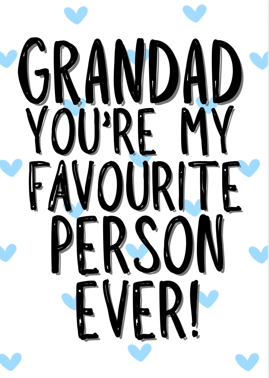 Grandad My Favourite - Greeting Card