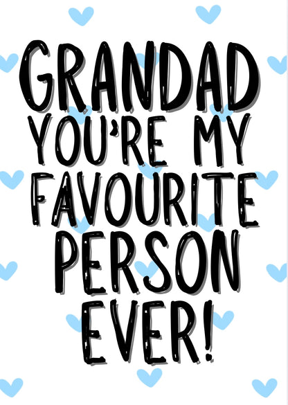 Grandad My Favourite - Greeting Card