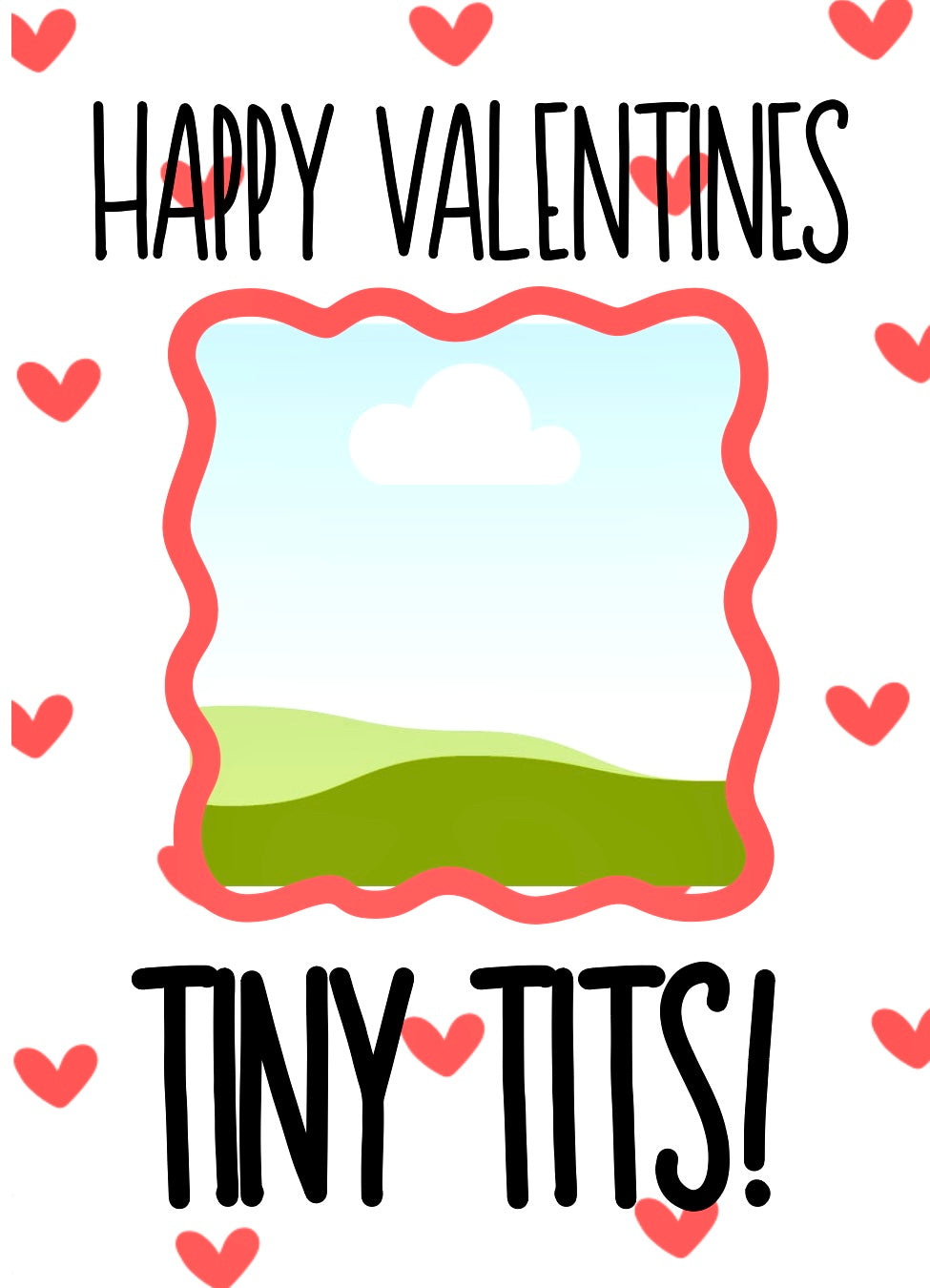 Valentines Tiny Tits - Greeting Card