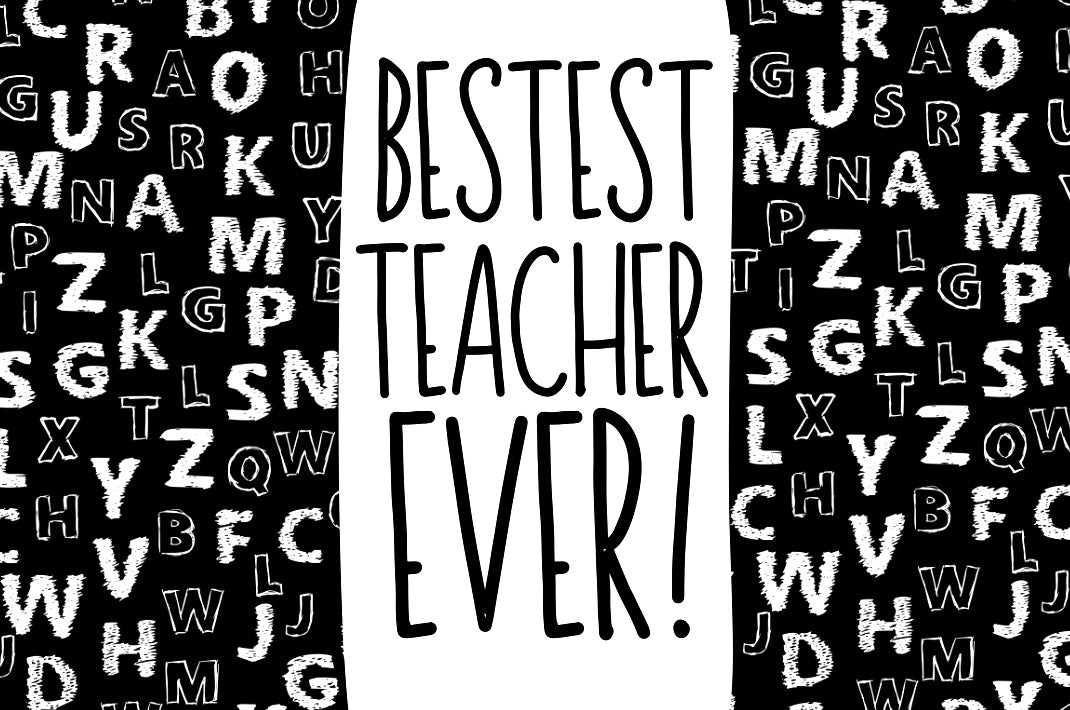 Bestest Teacher Ever - Wine Bottle Label