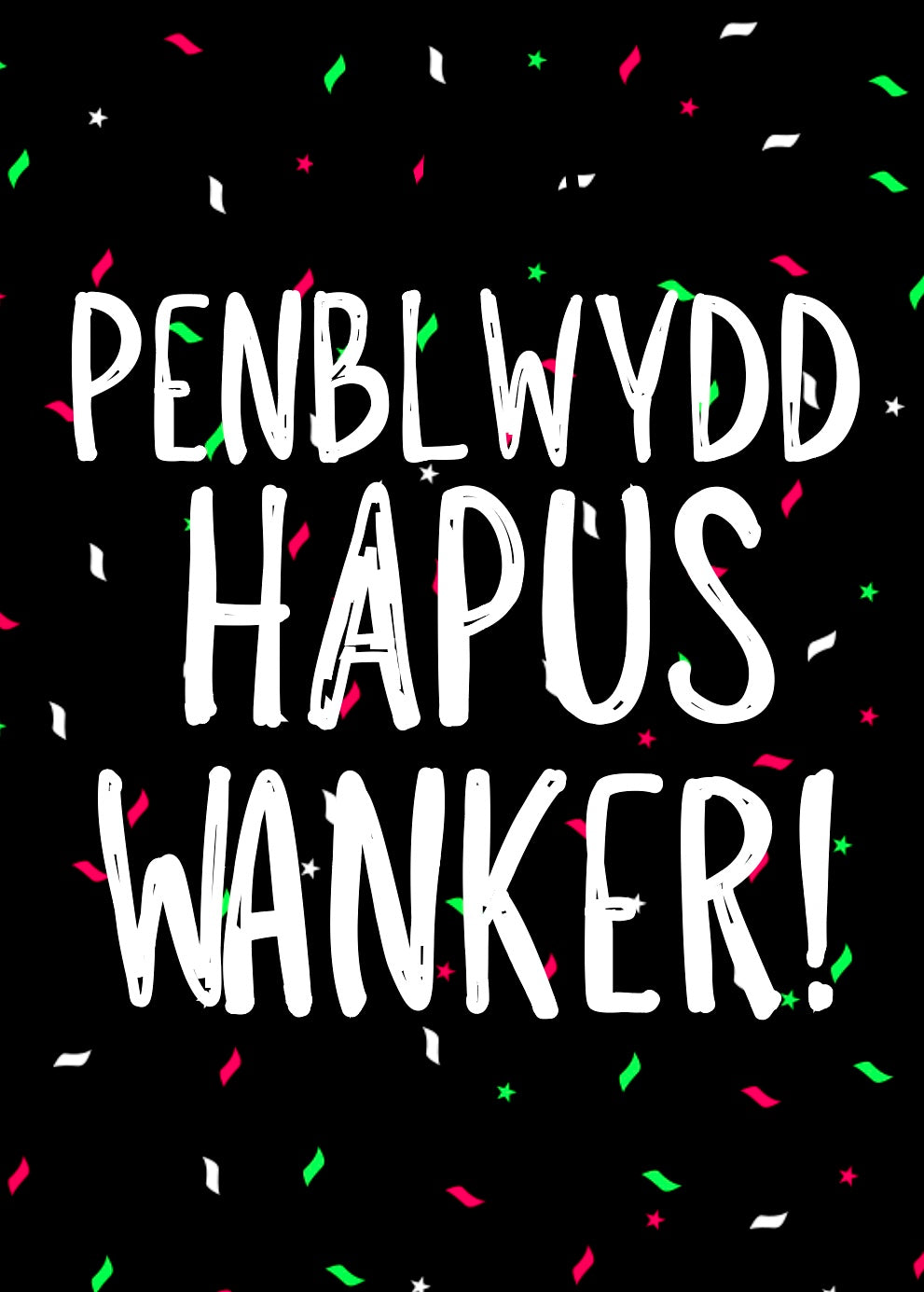 Happy Birthday Wanker (Welsh) -  Greeting Card