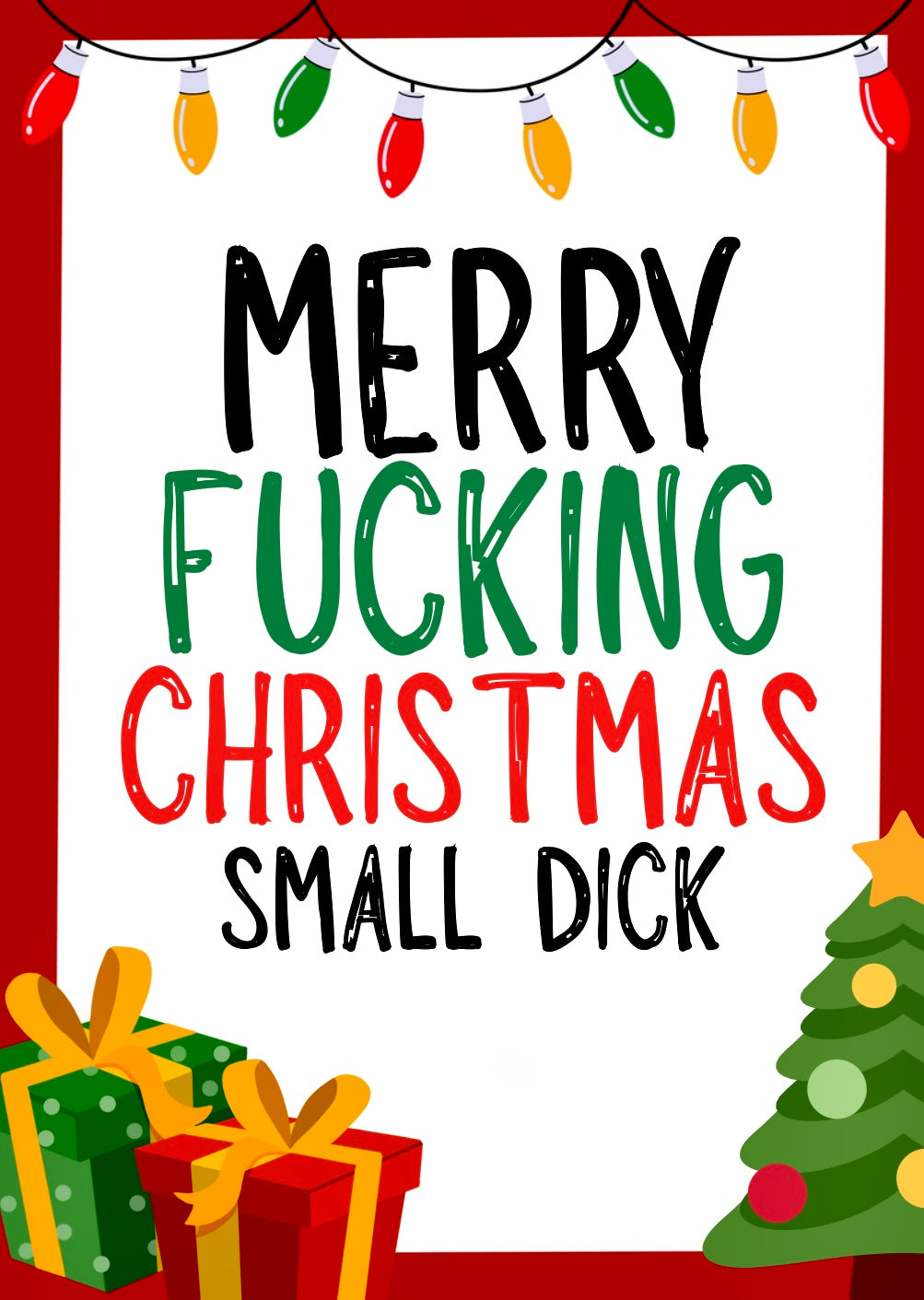 Christmas Small Dick -  Greeting Card