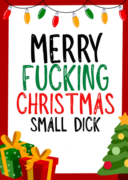 Christmas Small Dick -  Greeting Card