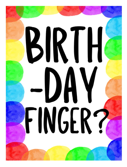 Birthday Finger - Greeting Card