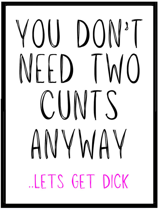 Two Cunts -  Greeting Card