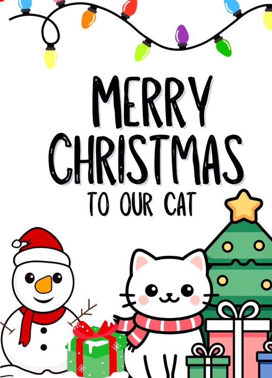 Christmas To The Cat -  Greeting Card