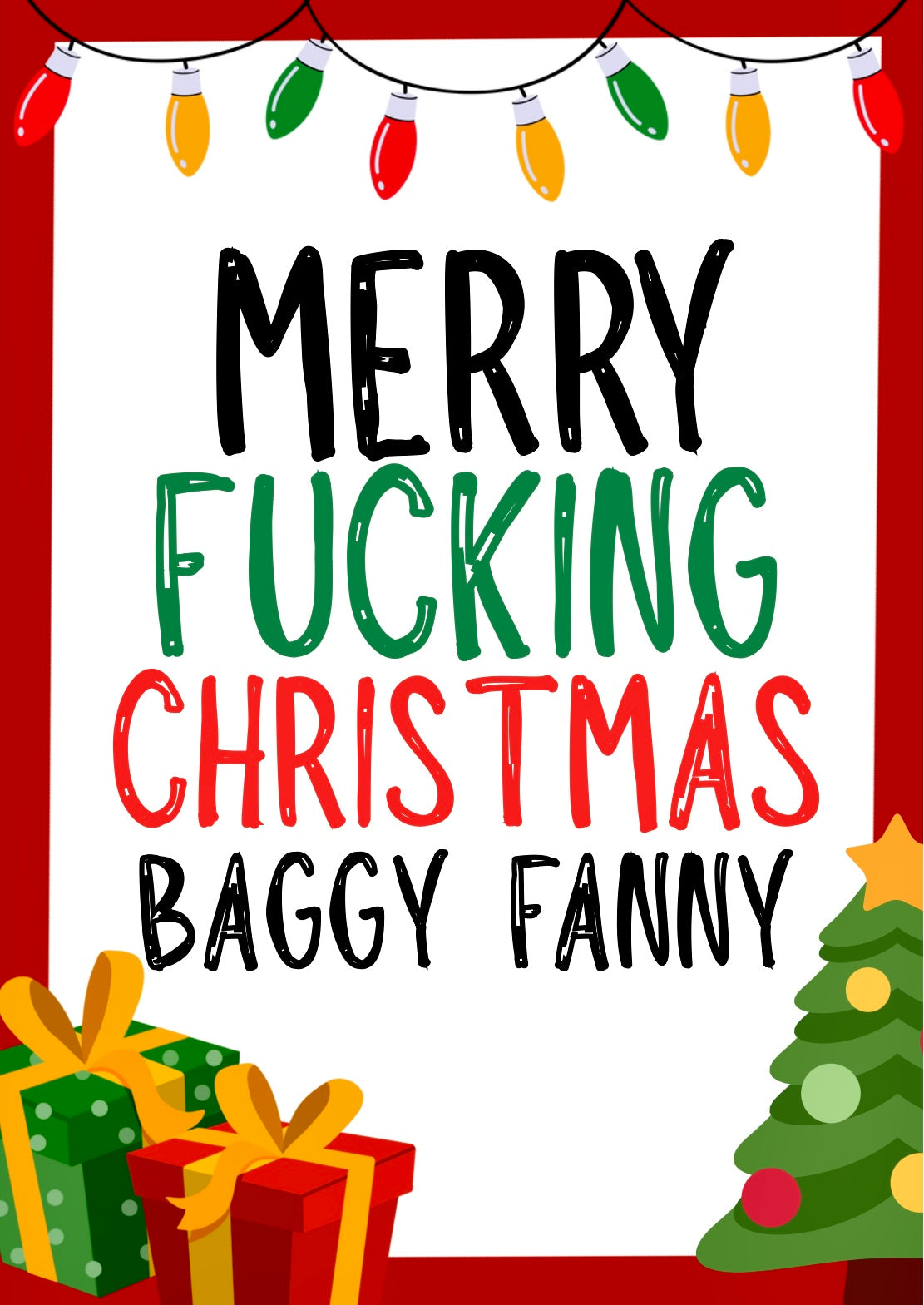 Christmas Baggy Fanny -  Greeting Card