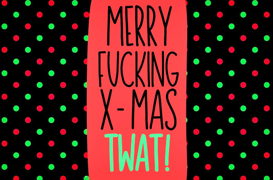 Merry Xmas Twat - Wine Bottle Label