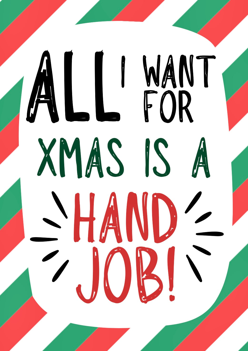 Hand Job Christmas -  Greeting Card