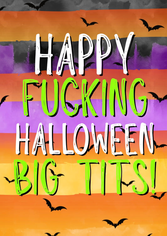 Happy Fucking Halloween Big Tits - Greeting Card