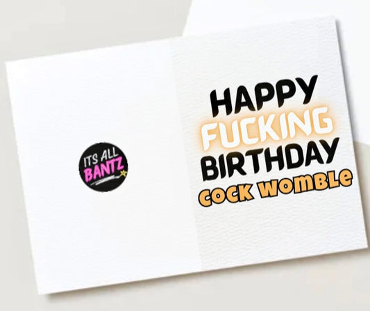 Happy Birthday Cock Womble - Card