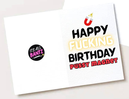 Happy Birthday Pussy Magnet - Card