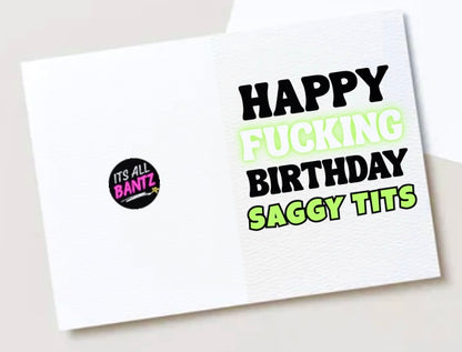 Happy Birthday Saggy Tits - Card